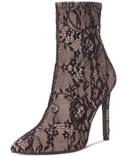 Jessica Simpson Livienne Booties Black Mesh nude High Heel Dress Fitted Bootie