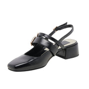 Dolce Vita Pandro Midnight Crinkle Patent Ankle Strap Open Toe Heeled Sandals