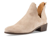 Klub Nico Bae Nude Suede Scallop Bootie-Sand Low Cut our Fashion Ankle Booties
