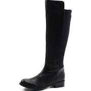 Caliente Play Day Black Vegan Leather Knee High Fitted Stretch Gore Elastic Boot