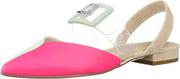 Cecelia New York Deacon Sandals Neon Pink Alabaster Pointed Clear Slingback Flat