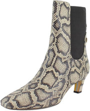 Sam Edelman Margo Roccia Python Pull On Pointed Toe Kitten Heeled Ankle Booties
