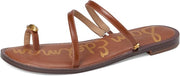 Sam Edelman Harlyn Rich Cognac Strappy Toe Ring Slip On Flat Slides Sandals