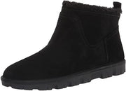 Lucky Brand Dweller Black Faux Shearling Round Toe Pull On Ankle Casual Booties