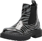 Circus By Sam Edelman Effie Sage Zebra Print Round Toe Chunky Heel Pull On Boots