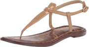 Sam Edelman Gigi Almond Patent Embossed Open Toe Ankle Strap Dress Flats Sandals