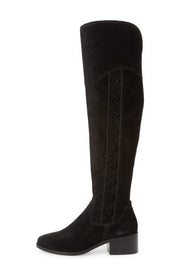 Vince Camuto Kreesell Black Suede Fashion Pointed Toe Round Toe Knee High Boots