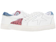 Steve Madden Rezume Red Multi Fashion Leather & Suede Lace-up Round-toe Sneakers