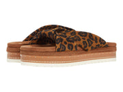 Vince Camuto Rareden Platform Slip On Slide Sandal Summer Natural Leopard Mule
