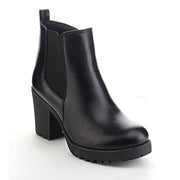 Refresh Club-01 Women's Elastic Panel Slip On Chunky Heel Ankle Booties,Black (8)