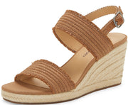 Lucky Brand Minjah Espadrille Jute-Wrapped Wedge Sandal Latte Nude Platforms