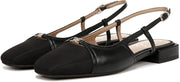 Sam Edelman Kara2 Black Squared Toe Slingback Fashion Flats Sandals Loafers