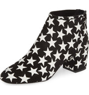 Cecelia New York Nolton Black White Stars Pointed Toe Vegan Outsole Dress Boots