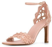 Zimmermann 2794S19 Nude Pink Leather Open Toe Ankle Strap Stiletto Heeled Pumps