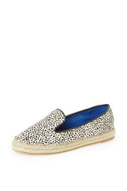 Jeffrey Campbell Abides F White Black Jaguar Genuine Calf Hair Espadrille Flat
