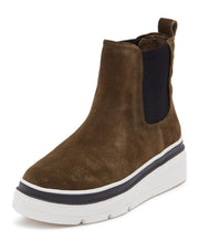 STEVEN NEW YORK Steve Madden Avery Olive Suede Platfrom Wedge Chelsea Boots