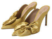 Sam Edelman Azalea Dark Pear Slip On Pointed Toe Bow Detailed Stiletto Pumps.