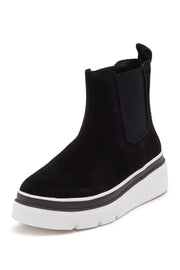 Steve Madden Avery Black Suede Fashion Pull On Platfrom Wedge Chelsea Boots
