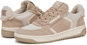 Sam Edelman Harper Oat/Light Oat/Nature Mist Shearling Lace Up Low Top Sneakers
