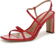 Sam Edelman Emmie Summer Red Square Open Toe Strappy Buckle Block Heeled Sandals