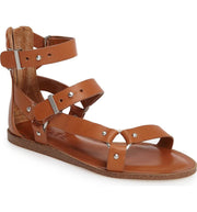 1.State Channdra Tan Leather Studded Strappy Flat Gladiator Buckle Sandals