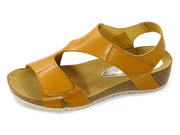 Eric Michael Women's Egypt Ankle Strap Sandal Mustard Yellow Comfort Sandals