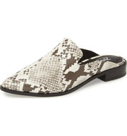 Shellys London Cantara Snake Leather Pointed Toe Sleek Contemporary Slide Mules