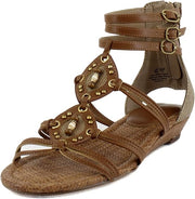 Sam Edelman Danica Saddle/Chai Cream Fashion Zip Open Toe Casual Sandals