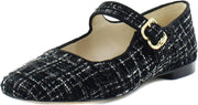 Sam Edelman Michaela Black Multi Mary Jane Ankle Strap Square Toe Flats
