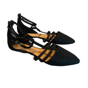 Qupid Strike Pointed Toe Tie Up Ballet Flat Strappy Gladiator Dress sandals