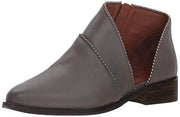 Lucky Brand Prucella Titanium Grey Leather Fashion Block Low Cut Ankle Booties