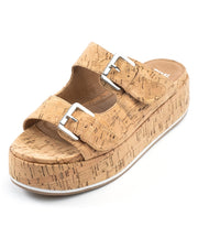 Jane and the Shoe Cork Platform Flatform Wedge Buckle Mule Sandals
