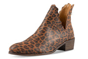 Klub Nico Bae Scallop Bootie-Leopard Leather Low Cut our Fashion Ankle Booties