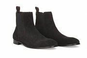 Soul 36 Fairmont Mens Charcoal Dark Blue Elegant Pull On Dress Suede Ankle Boots