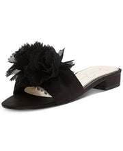 Jessica Simpson Women's Caralin Black Satin Casual Slide Sandals Slip On Mules