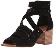Jessica Simpson Women's Halacie Black Suede Open Toe Block Heeled Sandals