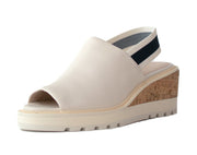 Cecelia New York Gabriel Wedge Heeled Slingback Sandals Alabaster Leather
