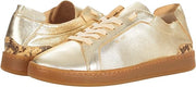 Sam Edelman Jayme Gold Lace Up Rounded Toe Flat Heeled Low Top Sneakers