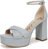 Sam Edelman Jullian Cape Blue Open Toe Ankle Strap Block Heeled Dress Sandals