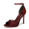 Sam Edelman Krissa French Burgundy Fashion Ankle Strap Heeled Sandals 10.5