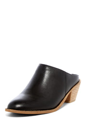 Kelsi Dagger Kellum Black Slip On Clog Wood Heel Black Leather Western Mule