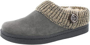 Clarks Women's Knitted Collar Clog Grey Suede Slipper