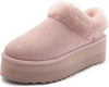 Athletic Slippers Dusty Pink Fashion Slip On Rounded Toe Platform Slippers 9
