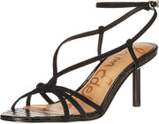 Sam Edelman Pippa Black Open Toe Multi Cross Over Buckle Ankle Heeled Sandals