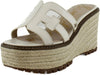 Sam Edelman Laine Modern Ivory Wedge Heel Open Toe Slip On Espadrille Sandals