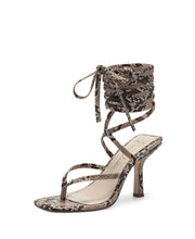 Jessica Simpson Kelsa Ankle Wrap High Heel Tie Up Open Toe Dress Sandals Khaki