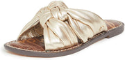 Sam Edelman Garson Molten Gold Cushioned Footbed Stylish Comfort Flat Sandals