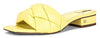 Sam Edelman Dawson Butter Yellow Block Heel Slip On Woven Fashion Slides Sandals