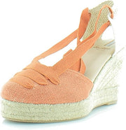 Sam Edelman Margherita Burnt Orange Tie Up Wedge Heeled Espadrilles Sandals