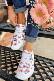 Blowfish Marley Sneaker Off-White Bella Print Canvas Slip On Floral Shoes (7, Off Wht Bella Print Canvas)